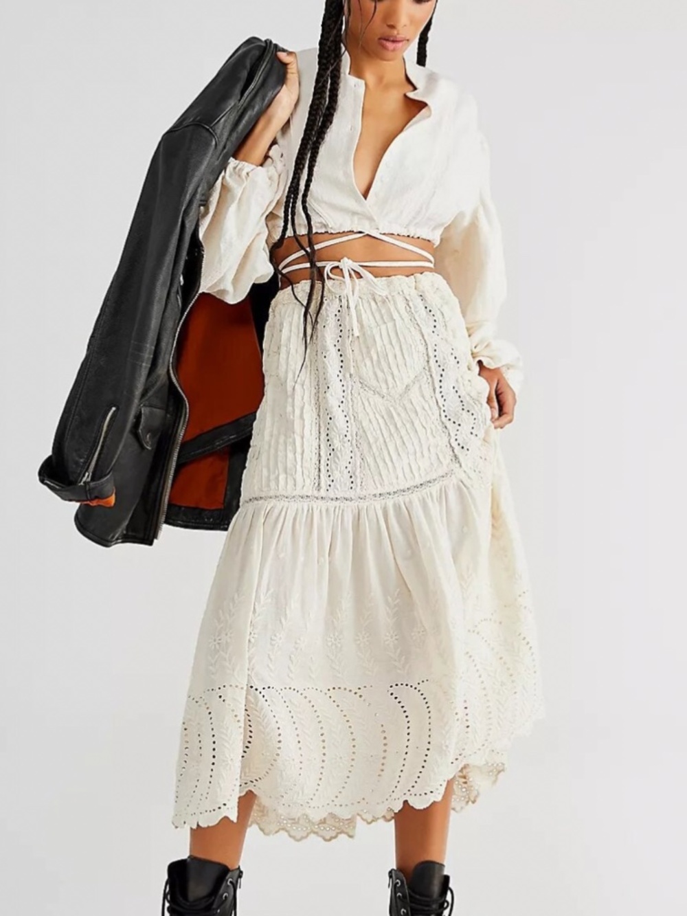 Magnolia Pearl Lovina Skirt, Eyelet, Embroidery, NWT, Never Worn